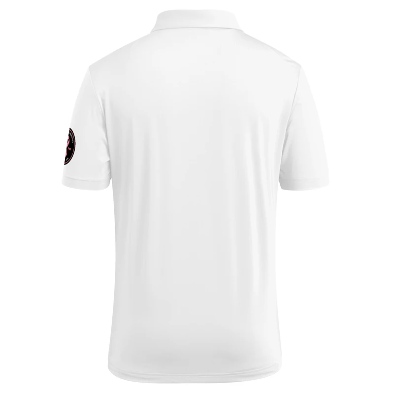 Polo adidas blanc pour homme des Nebraska Huskers Wear Pink la sensibilisation au cancer du sein