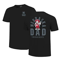 Men's  Black Nebraska Huskers Father's Day Mascot Overlay T-Shirt