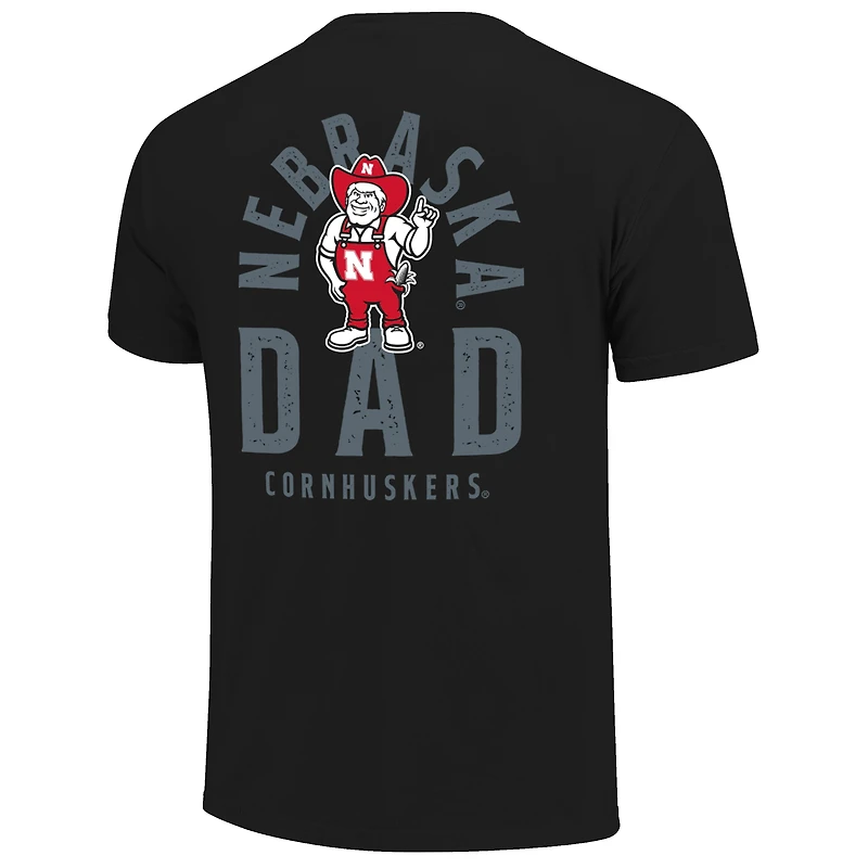 T-shirt noir pour homme avec logo mascotte des Nebraska Huskers la fête pères