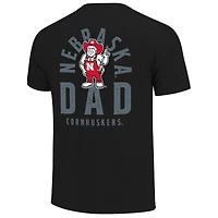 T-shirt noir pour homme avec logo mascotte des Nebraska Huskers la fête pères
