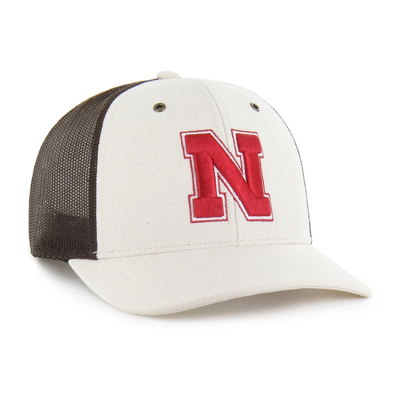 Casquette trucker ajustable Carhartt x '47 Nebraska Huskers naturelle/marron non teinte