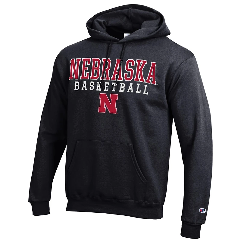 Sweat à capuche noir Champion Nebraska Huskers pour homme