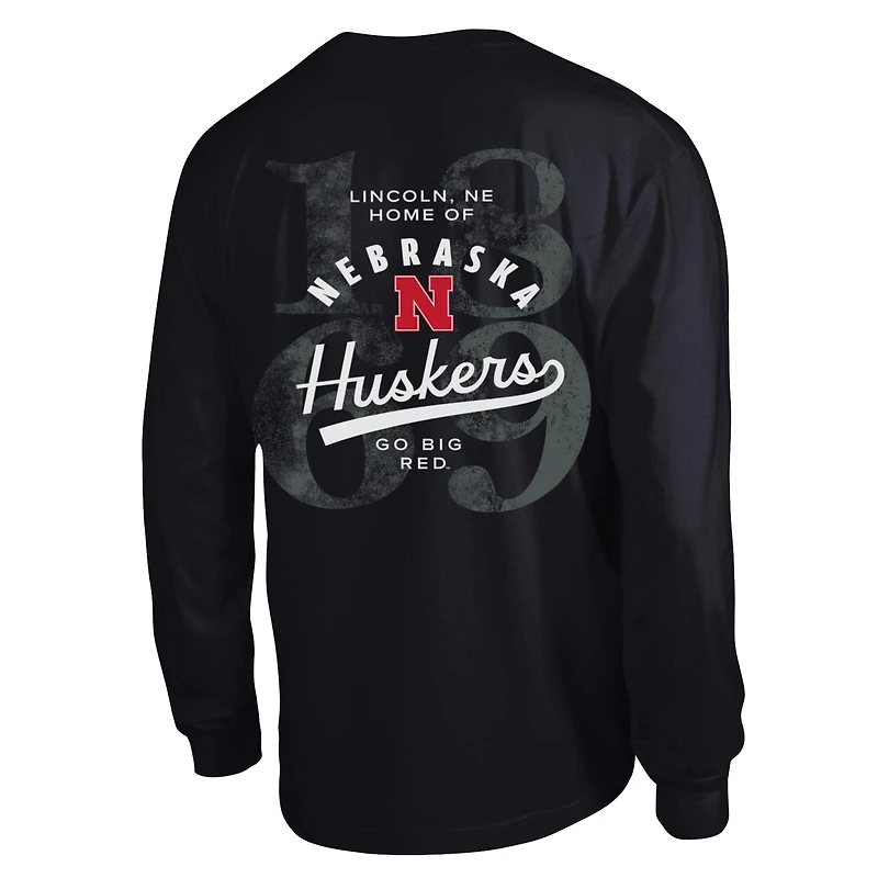 T-shirt à manches longues plastifié Champion Black Nebraska Huskers All-Star pour homme