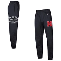 Pantalon de survêtement Champion noir Nebraska Huskers Powerblend en molleton à bande pour homme