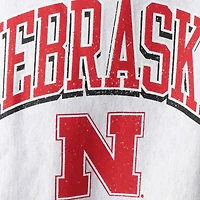 Men's Champion Gray Nebraska Huskers Arch Over Logo Reverse Weave Pullover Sweatshirt