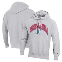 Men's Champion Scarlet Nebraska Huskers Vault Late Night Reverse Weave Pullover Hoodie