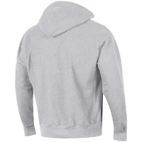 Men's Champion Heather Gray Nebraska Huskers Team Arch Reverse Weave Relaxed Fit Pullover Hoodie