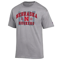 Men's Champion Heather Gray Nebraska Huskers Varsity T-Shirt