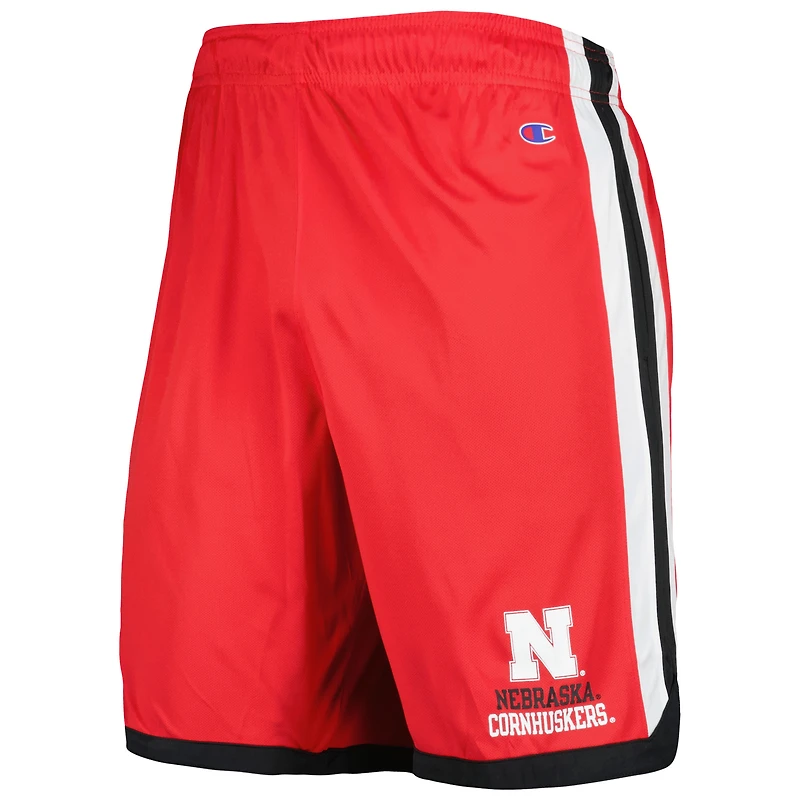 Short de basketball Champion Scarlet Nebraska Huskers pour homme