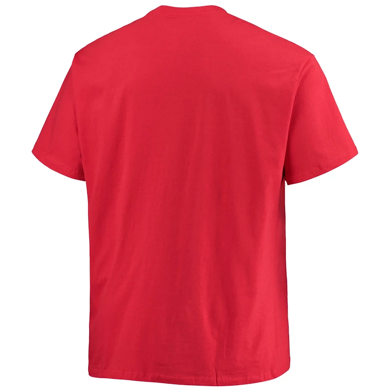 Men's Champion Scarlet Nebraska Huskers Big & Tall Arch Over Wordmark T-Shirt