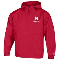 Men's Champion Scarlet Nebraska Huskers Delay Packable Half-Zip Jacket
