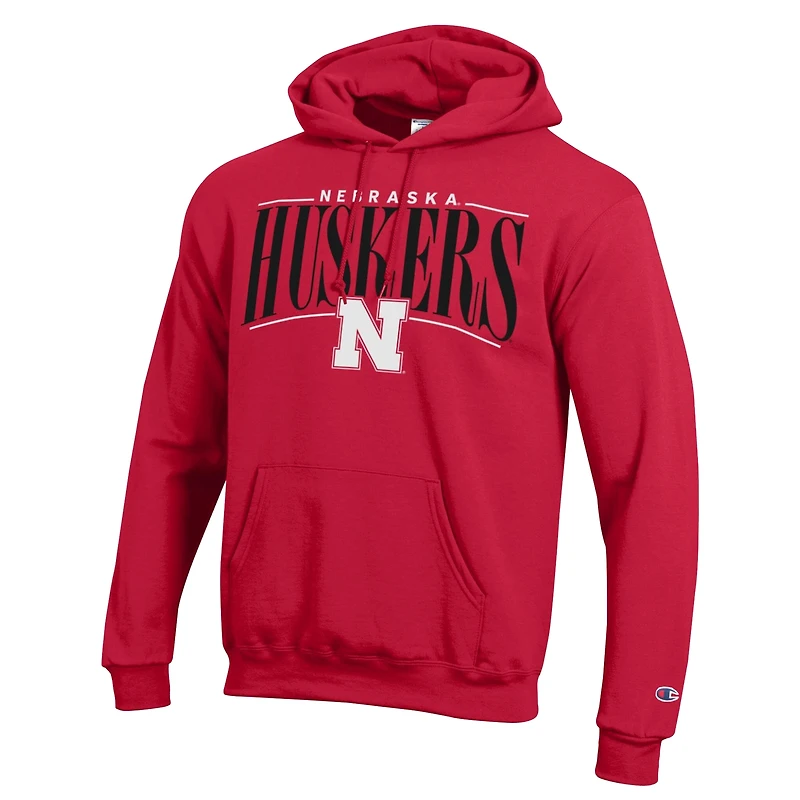 Men's Champion  Scarlet Nebraska Huskers Team Pride Powerblend Hoodie