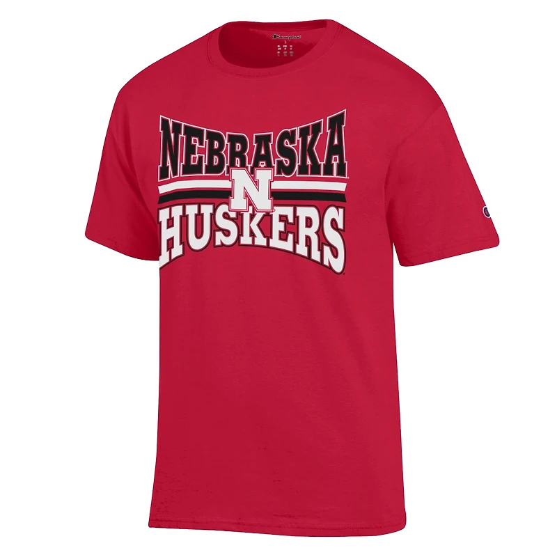 T-shirt Zoom de l'équipe masculine championne Scarlet Nebraska Huskers