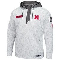 Men's Colosseum Arctic Camo Nebraska Huskers OHT Military Appreciation Quarter-Zip Hoodie