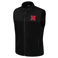 Men's Colosseum  Black Nebraska Huskers Block The Sun Full-Zip Vest