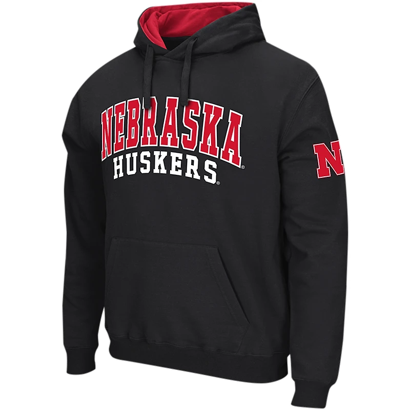 Men's Colosseum Black Nebraska Huskers Double Arch Pullover Hoodie