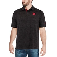 Men's Colosseum Black Nebraska Huskers Down Swing Polo