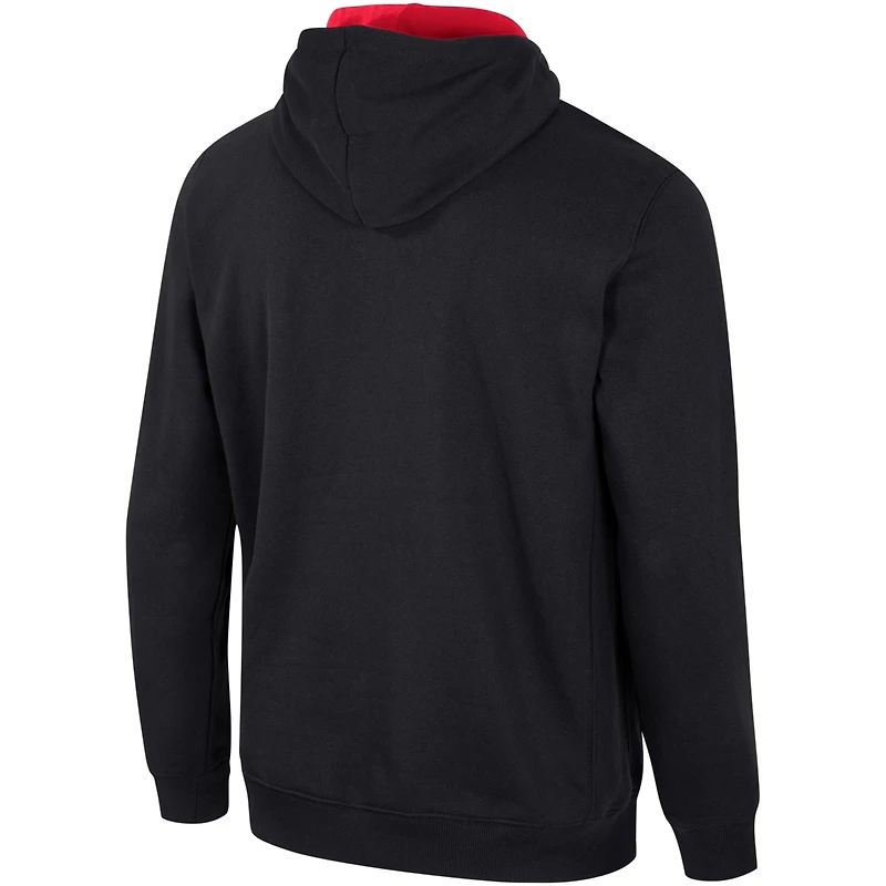 Sweat à capuche demi-zip Colosseum noir Nebraska Huskers pour hommes