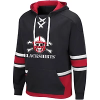 Men's Colosseum Black Nebraska Huskers Lace Up 3.0 Pullover Hoodie