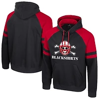 Men's Colosseum  Black Nebraska Huskers Todd Raglan Pullover Hoodie
