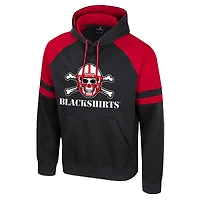 Men's Colosseum  Black Nebraska Huskers Todd Raglan Pullover Hoodie
