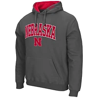 Men's Colosseum Charcoal Nebraska Huskers Arch & Logo 3.0 Pullover Hoodie