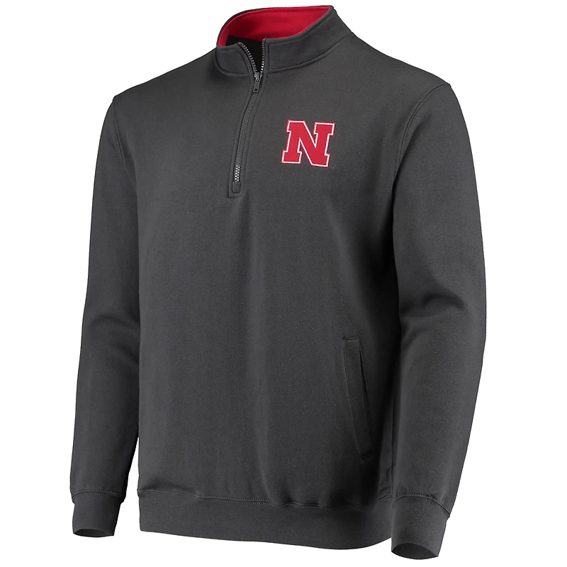 Men's Colosseum Charcoal Nebraska Huskers Tortugas Logo Quarter-Zip Jacket