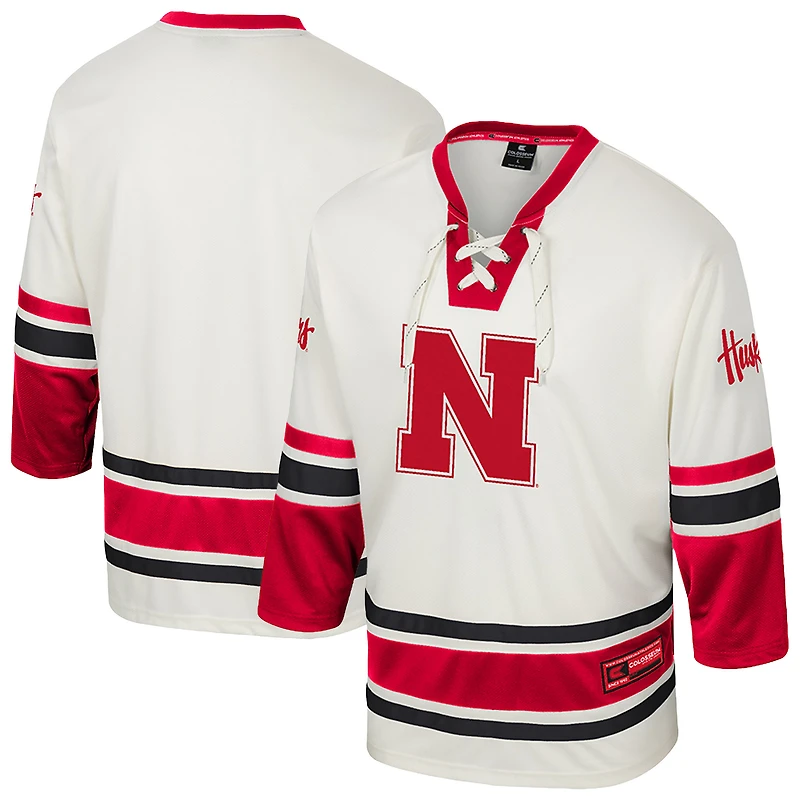 Maillot de hockey tendance Colosseum Cream Nebraska Huskers pour homme