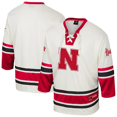 Maillot de hockey tendance Colosseum Cream Nebraska Huskers pour homme