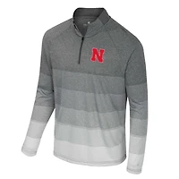 Men's Colosseum  Gray Nebraska Huskers AI Striped Mesh Quarter-Zip Raglan Windshirt