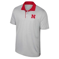 Polo rayé Nebraska Huskers Big & Tall Tuck pour hommes, gris Colosseum