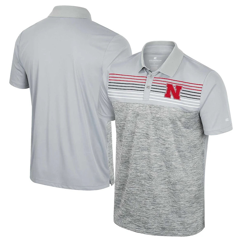 Men's Colosseum Gray Nebraska Huskers Cybernetic Polo