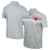 Men's Colosseum Gray Nebraska Huskers Cybernetic Polo