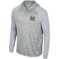 Men's Colosseum Gray Nebraska Huskers Cybernetic Raglan Quarter-Zip Hooded Top