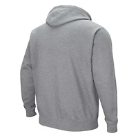 Men's Colosseum Heather Gray Nebraska Huskers Arch & Logo 3.0 Pullover Hoodie