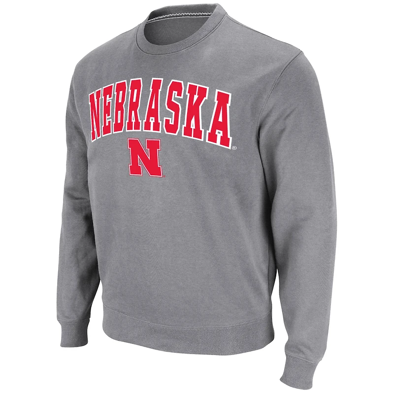 Sweat-shirt colosseum gris chiné Nebraska Huskers Arch & Logo pour homme