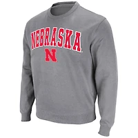 Sweat-shirt colosseum gris chiné Nebraska Huskers Arch & Logo pour homme