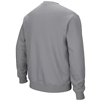 Men's Colosseum Heather Gray Nebraska Huskers Arch & Logo Pullover Sweatshirt