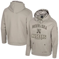 Men's Colosseum  Oatmeal Nebraska Huskers Operation Hat Trick Battalion Hoodie