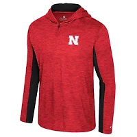 Men's Colosseum Red Nebraska Huskers Always Sunny Quarter-Zip Hoodie