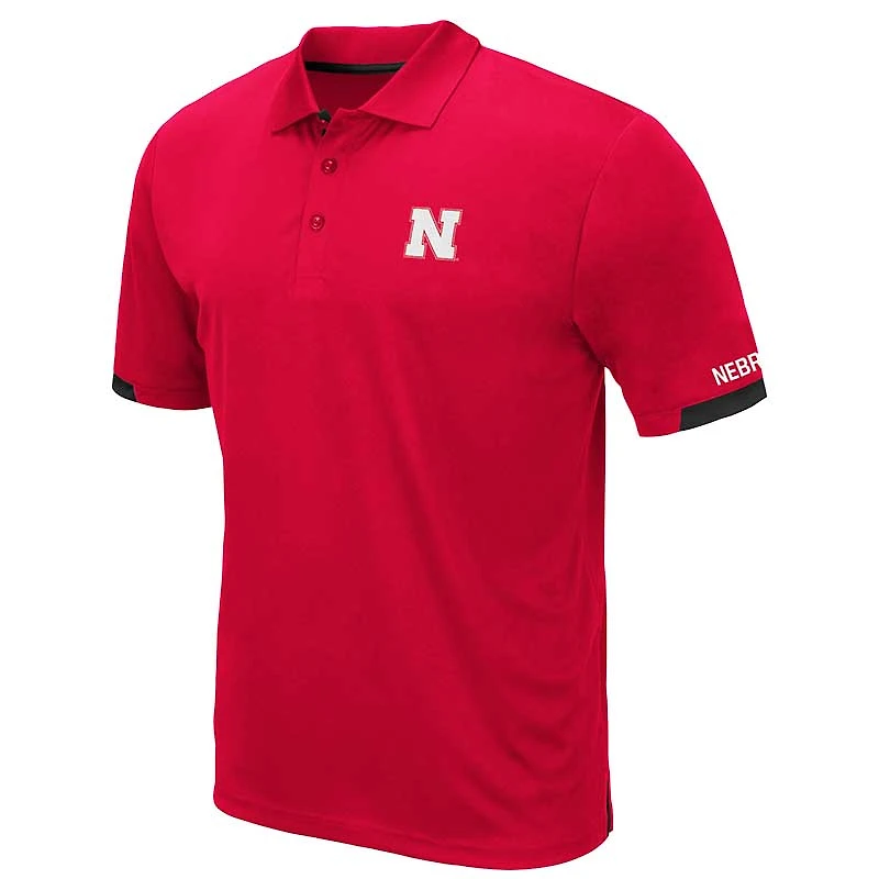 Men's Colosseum Red Nebraska Huskers Big & Tall Santry Polo