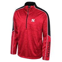 Men's Colosseum Red Nebraska Huskers Marled Half-Zip Jacket