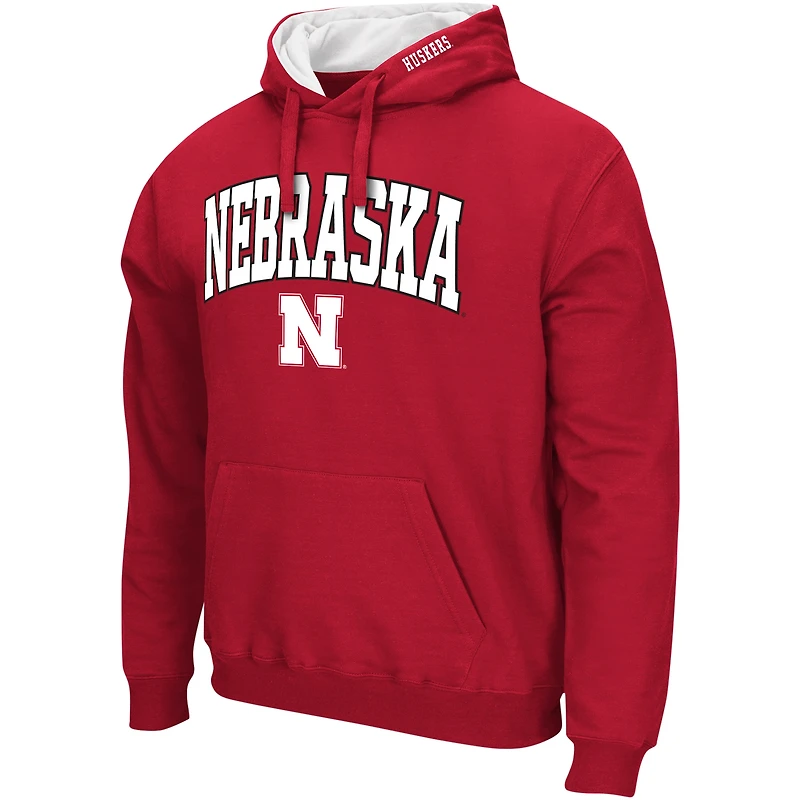 Sweat à capuche Colosseum Scarlet Nebraska Huskers Arch & Team Logo 3.0 pour hommes