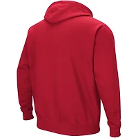 Men's Colosseum Scarlet Nebraska Huskers Arch & Logo 3.0 Pullover Hoodie