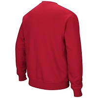 Men's Colosseum Scarlet Nebraska Huskers Arch & Logo Crew Neck Sweatshirt