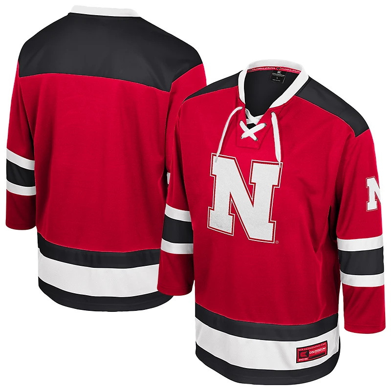Maillot de hockey Athletic Machine Fashion pour homme Colosseum Scarlet Nebraska Huskers