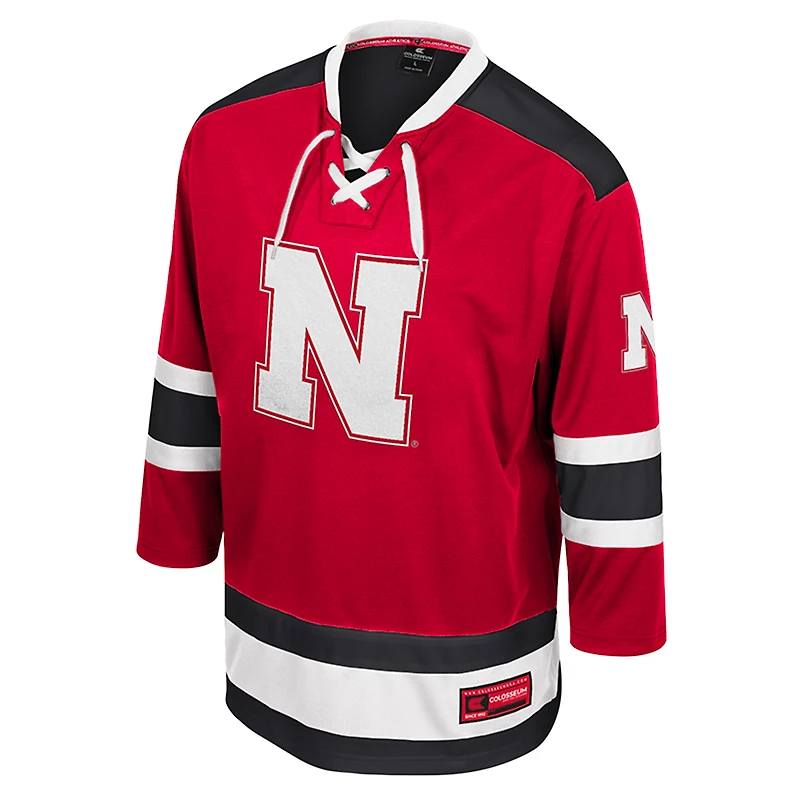 Maillot de hockey Athletic Machine Fashion pour homme Colosseum Scarlet Nebraska Huskers