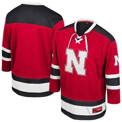 Maillot de hockey Athletic Machine Fashion pour homme Colosseum Scarlet Nebraska Huskers