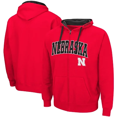 Sweat à capuche zippé Colosseum Scarlet Nebraska Huskers Big & Tall pour homme
