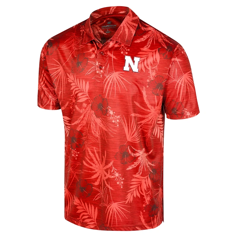 Polo Colosseum Scarlet Nebraska Huskers Big & Tall Palms pour hommes